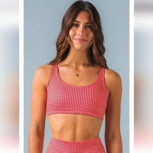 NWT ACTA ♥️ Halle Bra Pink Houndstooth Gingham Small